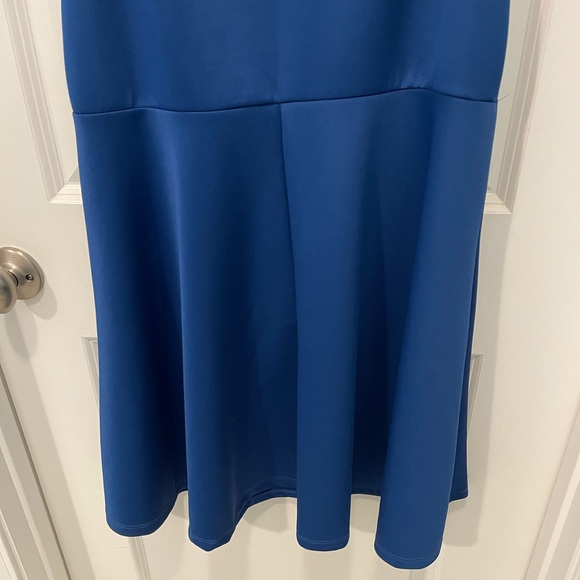 Blue Fit & Flare Cocktail Dress with Black Lace 1X - Picture 11 of 12